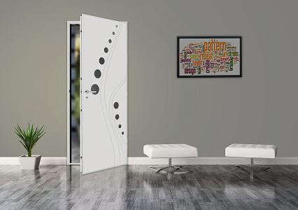 Porte blindée design blanche