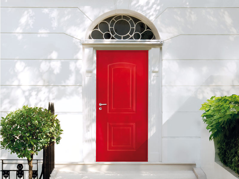 Porte d'entrée blindée rouge